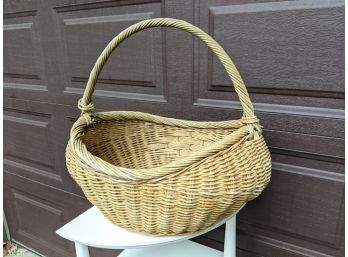 Large Vintage Weathered Wicker Basket