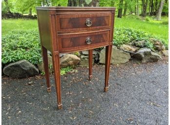 Vintage Wood Two Drawer Side Table