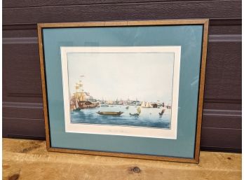 Vintage Framed And Matted Print Of Boston