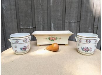 Pair Of Tiffany & Co. Porcelain Cachepot Planters And Other