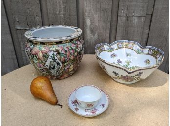 Grouping Of 4 Porcelain Bowls And Tea Cup And Saucer