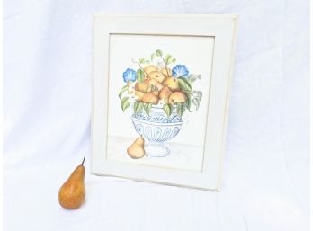 Framed Pears In A Bowl Print