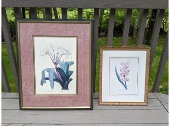 Grouping Of 2 Floral Framed And Matted Prints