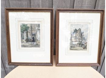 Two Early Framed And Matted Prints