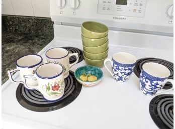 Grouping Of 5 Tea Cups And 6 Bowls
