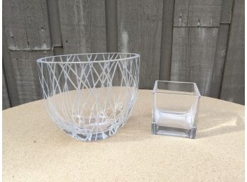 Two Modern Glass Vases One Crystal Kate Spade