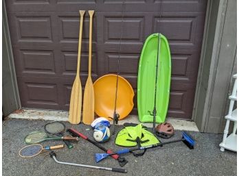 Garage Lot With Sporting Goods, Sleds And Ice Scrapers