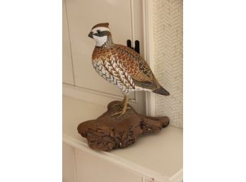 Vintage Carved Wood Bird On Stand, Pete Vanden Dorpel