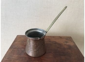 Brass Handled Copper Chocolate Pot