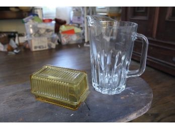 Vintage Amber Glass Butter Dish And More!