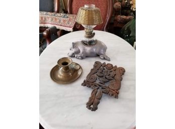 Pig Oil Lamp And Decor