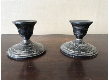 Vintage Weighted Sterling Candlesticks By Fisher
