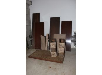 Assorted Vintage Wood Parts And Pieces