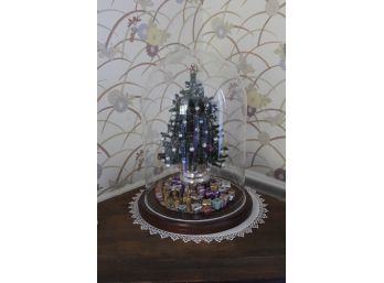 Vintage Miniature Christmas Tree Under Glass