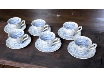 Antique Columbian Star Cups And Saucers