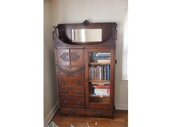 Antique Oak Art Nouveau Secretary Desk/Cabinet