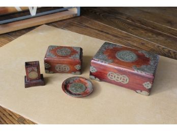 Vintage Rosewood Chinese Boxes