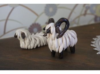 Ceramic Sheep/Ram Carvings