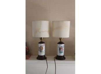 Pair Asian Ceramic Lamps