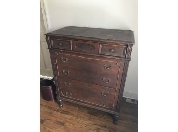 Antique Burl Wood Chest Of Drawers
