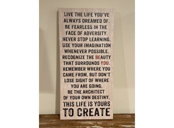 Canvas Inspirational Quote Sign