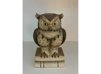 An Andrea By Sadek Ceramic Owl On Book