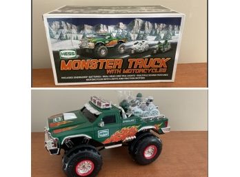 NIB HESS MONSTER TRUCK WITH 2 MOTORCYCLES