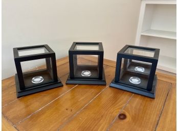 FOUR Black Baseball Display Cases, Guanmao Handicrafts Company