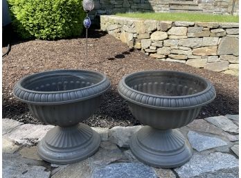 Two Outdoor Plastic Urns