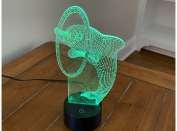 Multi Color Dolphin Night Light On Stand