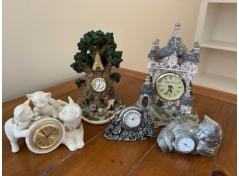 Collectible Clock Figurines Including Lenox & Father Time