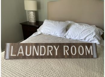 Large Engraved Wooden Laundry Sign, 4 Feet Long