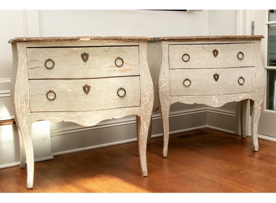 Pair Distressed Bombay Chests