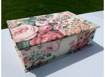 Floral Upholstered Jewelry Box
