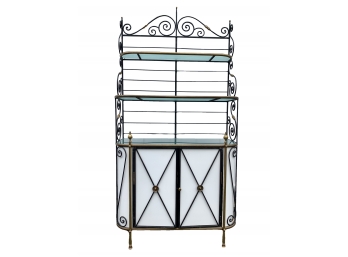 Restored French Antique Wrought Iron Baker's Rack