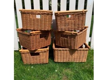 Woven Storage Baskets - Set Of 6