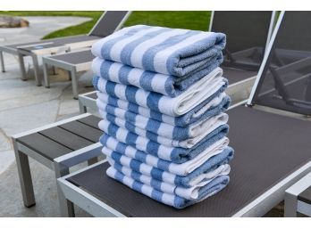 Set Of Twelve Striped Beach/pool Towels