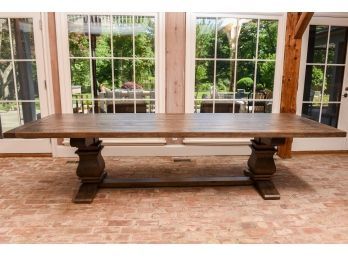 Furniture From The Barn Rustic Oak Pedestal Farmhouse Dining Room Table