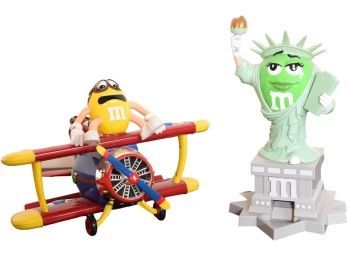 Set Of Two Candy Dispensers - Lady Liberty And Barnstorming Rides