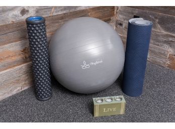 Phyllexi Yoga Ball, Foam Roller, Mat And Tealight Candle Holder