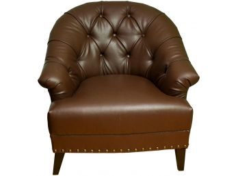 Pier 1 Imports Faux Leather Tufted Arm Chair With Nail Stud Trim