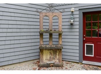 Antique Repurposed Door Planter Stand