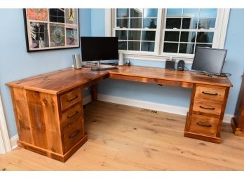 Furniture From The Barn Custom Reclaimed White Pine L-Shaped Corner Design Desk ($3,385)