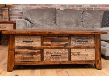 Lift Top Rustic Coffee Table With Storage