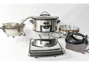 Collection Of Kitchen Essentials - Krups Grill/panini Maker, Crock-pot Slow Cooker And More