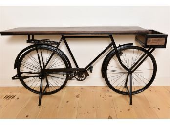 Unique Functional Steel Bicycle Bar With Three Matching Stools