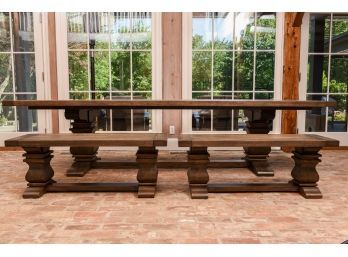 Pair Of Pedestal Benches By Furniture From The Barn