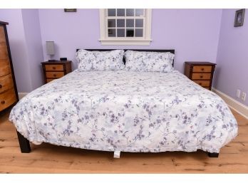 Black King Size Bed Frame With Casper Sleep Mattress And Bedding