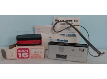 Vintage  Minolta 16 Camera With Duofit S Flash Unit