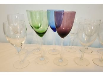 Lot Of 13 Assorted Wine Glasses
